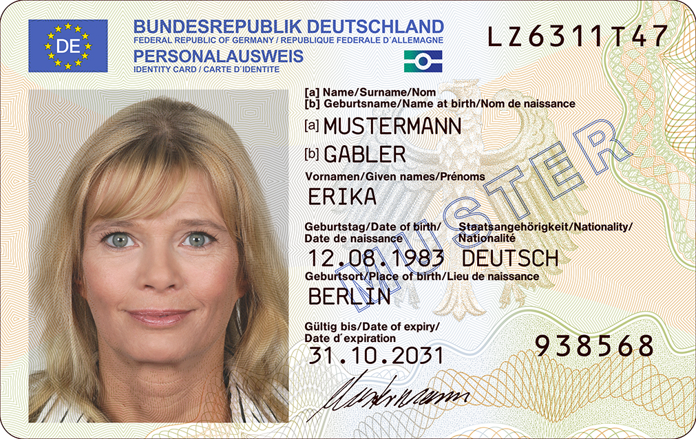 Muster vom Personalausweis